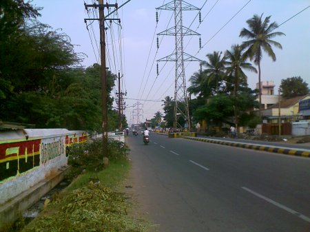 HT Cables going along the road in Cbe