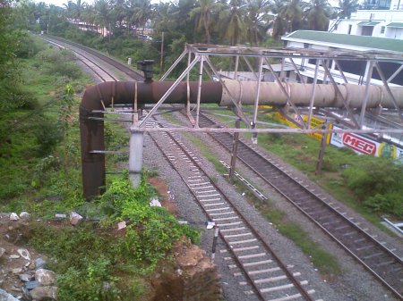 Railway tracks from an overbridge